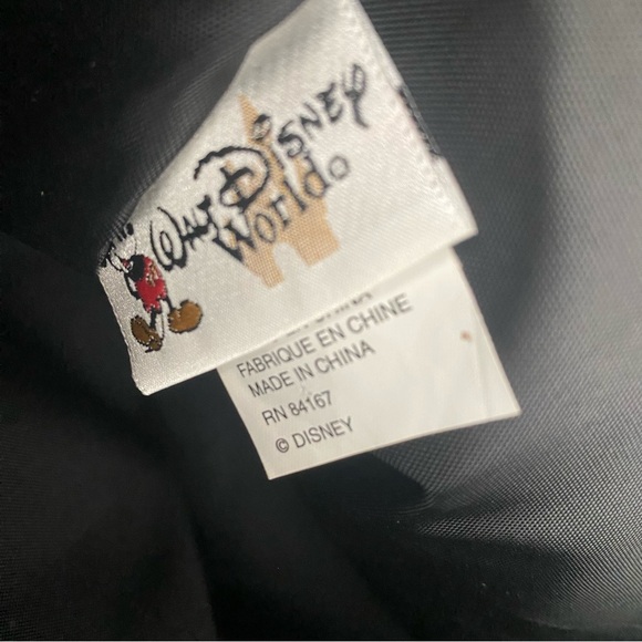 VTG Black Disneyworld 90s Tote Bag Embroidery Double Zipper 3 Compartments - Picture 5 of 8